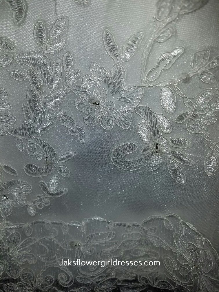 child size 3 lace flower girl dress with train